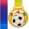 Медаль спортивная с лентой цветная тематическая SP-SPORT
 Футбол C-0636 ø6,5см золото (Золотой)