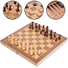 Шахматы шашки нарды 3 в 1 набор настольных игр деревянные SP-SPORT W3015 30см x 30см