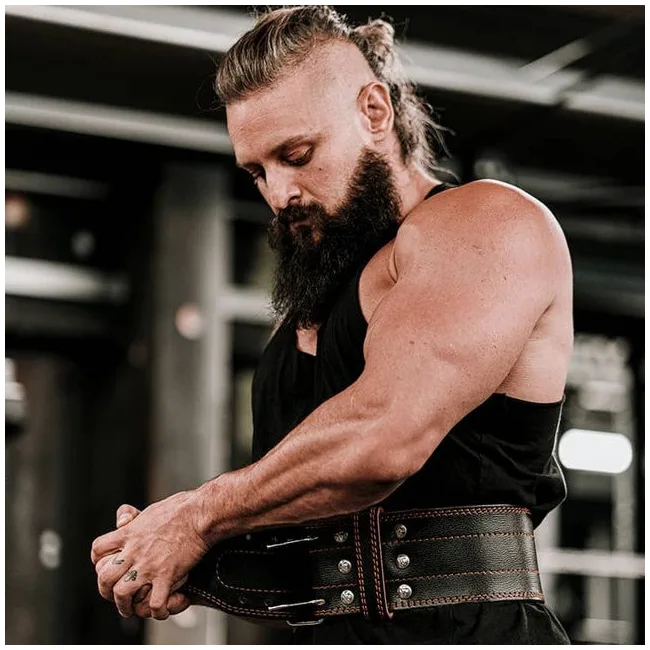 Пояс для пауэрлифтинга RDX кожаный RD1 Red