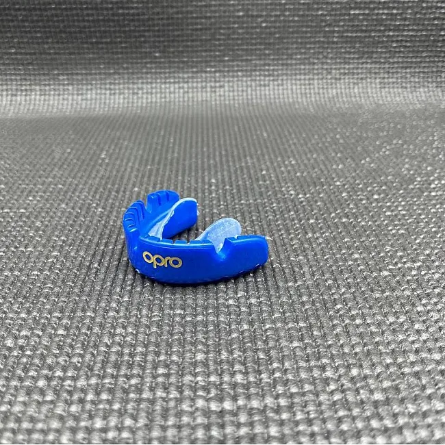 Капа для бокса OPRO Gold Braces под брекеты взрослая (возраст 11+) Dark Blue/Pearl (art.102506002)
