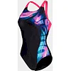 Купальник закритий для жінок Arena DREAMHLINE SWIMSUIT V BACK чорний, фіолетовий, бірюзовій