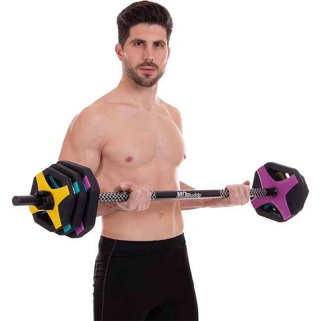 Штанга разборная для фитнеса и аэробики фитнес памп MDbuddy TA-2684 длина-1,4м 30мм 20кг