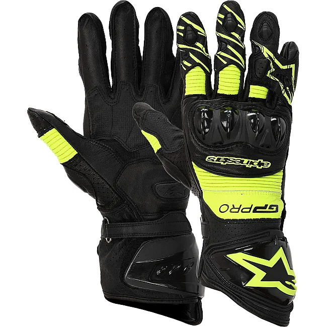 Мотоперчатки гоночные ALPINESTAR AX-19 (Черный-салатовый)