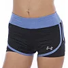 Спортивные шорты двойные 2 в 1 женские UNDER ARMOUR E307 (Черный-синий)