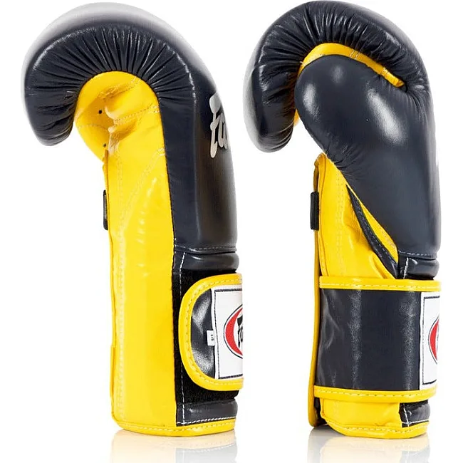 Боксерські рукавиці Fairtex BGV9 Mexican Blue/Yellow (бинти в комплекті)