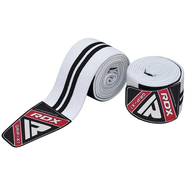 Бинты на колени RDX K1 GYM Knee Wraps White/Black Plus