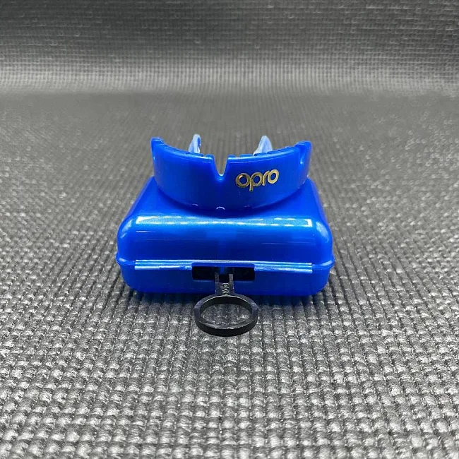 Капа для бокса OPRO Gold Braces под брекеты взрослая (возраст 11+) Dark Blue/Pearl (art.102506002)