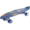 Пенни борд Penny Board круизер пластиковый со светящимися колесами и ручкой для переноски 24