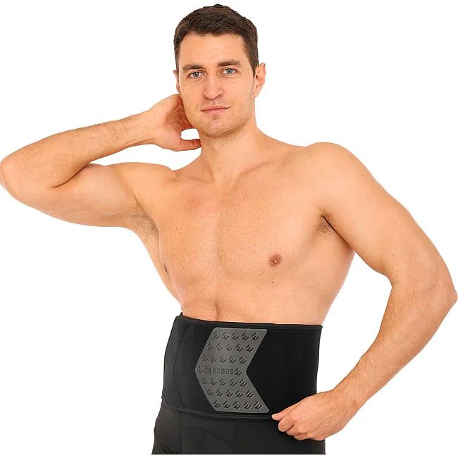 Пояс для тренажерного зала и похудения SWEAT WAIST TRIMMER EZOUS O-13
 126x20см (Черный-серый)
