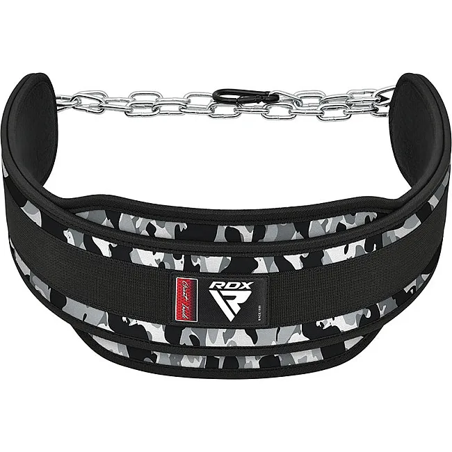 Пояс для обременений с цепью RDX T7 Dipping Belt 2 Layer неопреновый Camo Grey