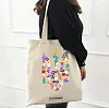 Экошопер BOOKOPT BK4033 Цветочный Трезубец бежевый
