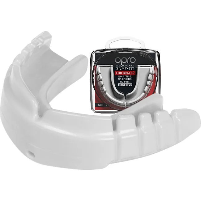 Боксерская капа OPRO Snap-Fit Braces под брекеты взрослая (возраст 11+) White