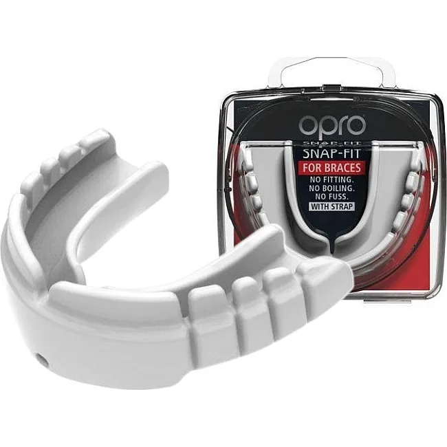 Боксерская капа OPRO Snap-Fit Braces под брекеты взрослая (возраст 11+) White
