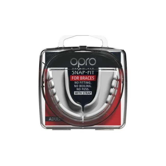 Боксерская капа OPRO Snap-Fit Braces под брекеты взрослая (возраст 11+) White