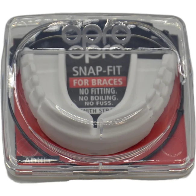 Боксерская капа OPRO Snap-Fit Braces под брекеты взрослая (возраст 11+) White