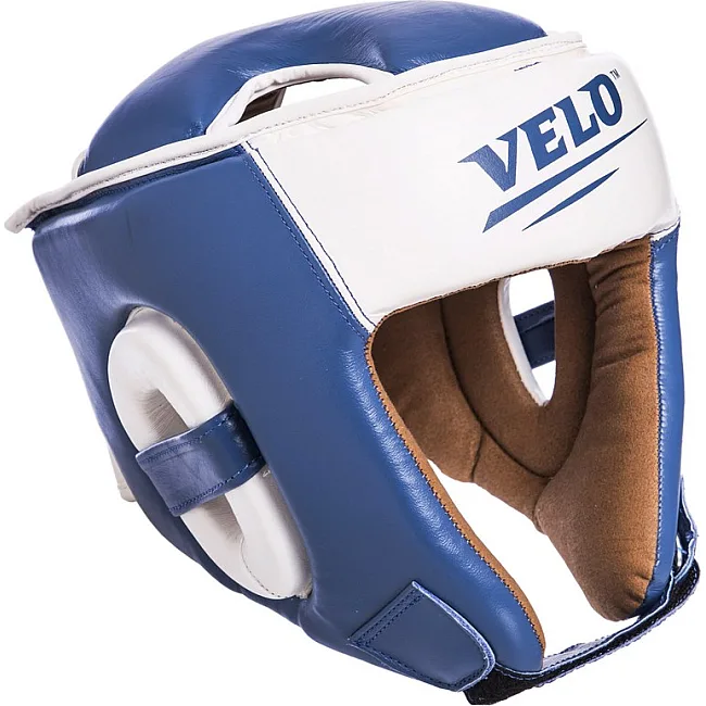 Боксерский шлем открытый кожаный VELO VL-2211