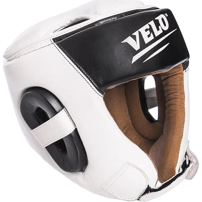 Боксерский шлем открытый кожаный VELO VL-2211