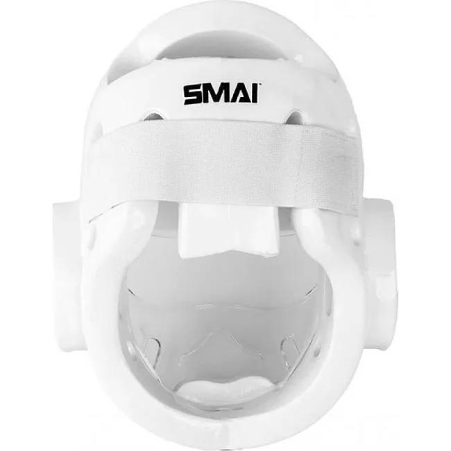 Шлем с защитной маской SMAI с лицензией WKF (белый) SM B132