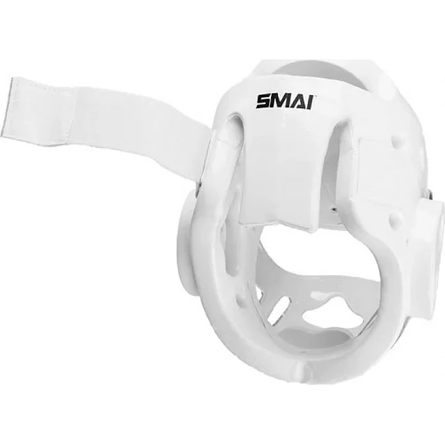 Шлем с защитной маской SMAI с лицензией WKF (белый) SM B132