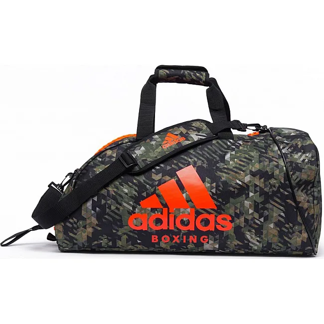 Сумка з помаранчевим логотипом Adidas Boxing (зелений камуфляж, ADIACC053B)
