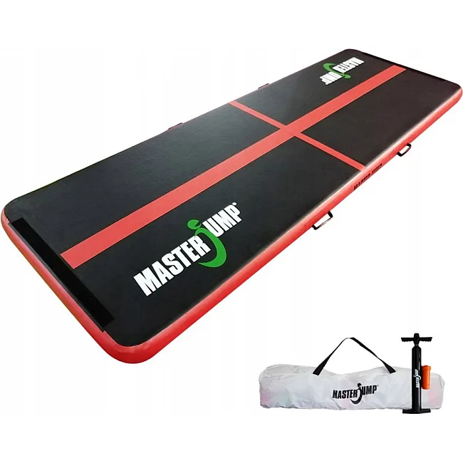 Мат гімнастичний надувний MASTER B860, 300 x 100 x 10 см, чорно-червоний