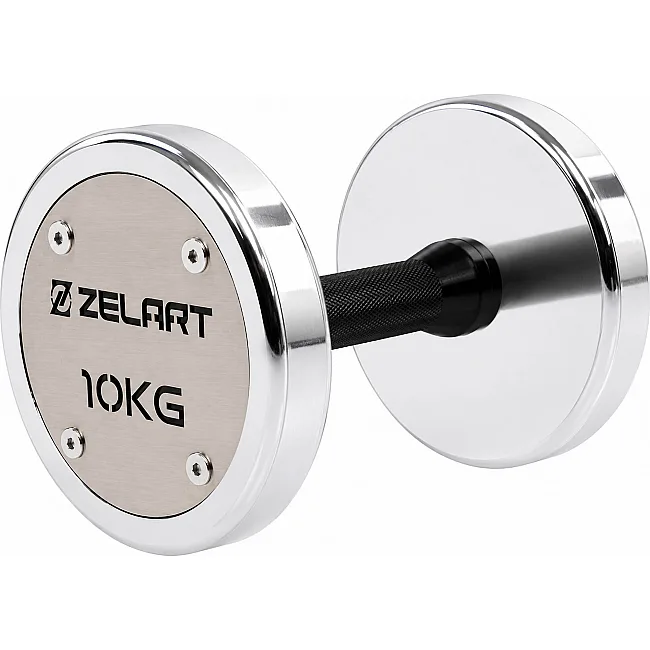 Гантель професійна сталева хромована ZELART TA-7048-10 (Хром)