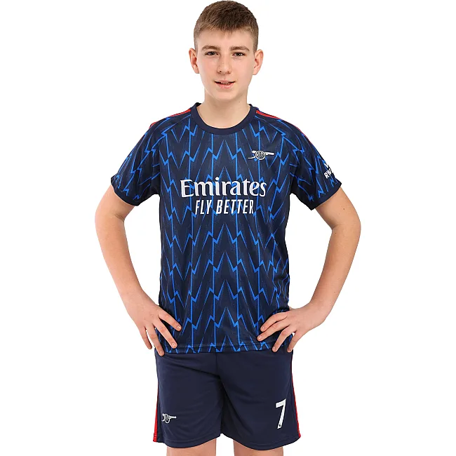 Футбольна форма дитяча із символікою клубу ARSENAL гостьова 2026 SP-SPORT CO-7350 (Синій-чорний)