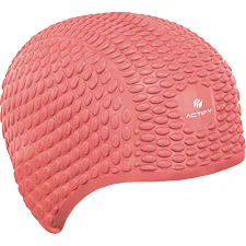 Распродажа! Шапочка для бассейна силиконовая на длинные волосы SP-SPORT BUBBLE PL-0786 (Коралловый)