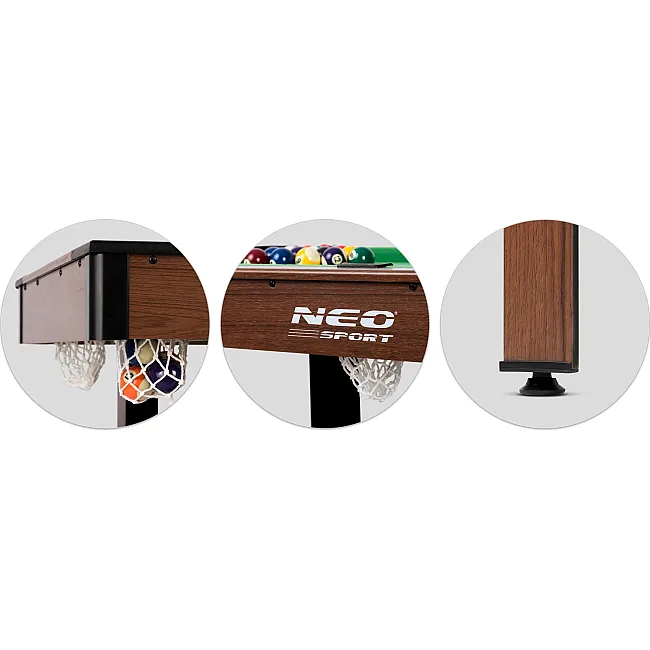 Більярдний стіл з аксесуарами Neo-Sport NS-807, 122 x 61 x 76 см - темно-коричневий