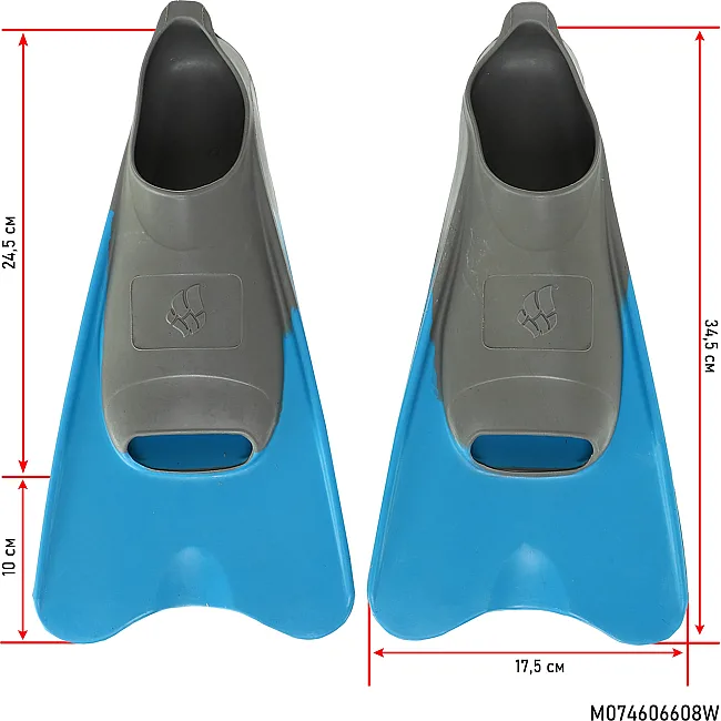 Короткие ласты для тренировок
 MADWAVE

 M074606608W
 42-43 (Голубой)