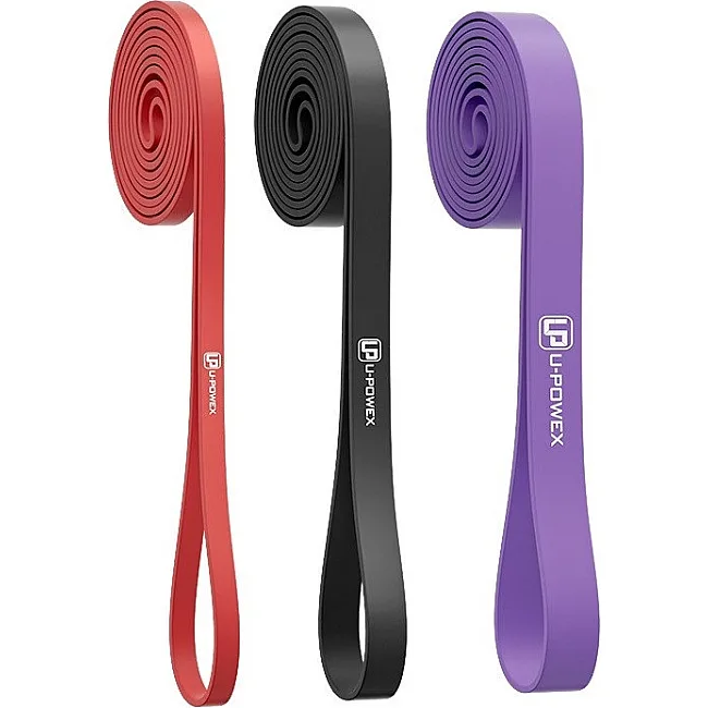 Резиновые петли для тренировок U-POWEX UP_1073 набор 3шт. Red/Black/Purple (4,5-39kg)