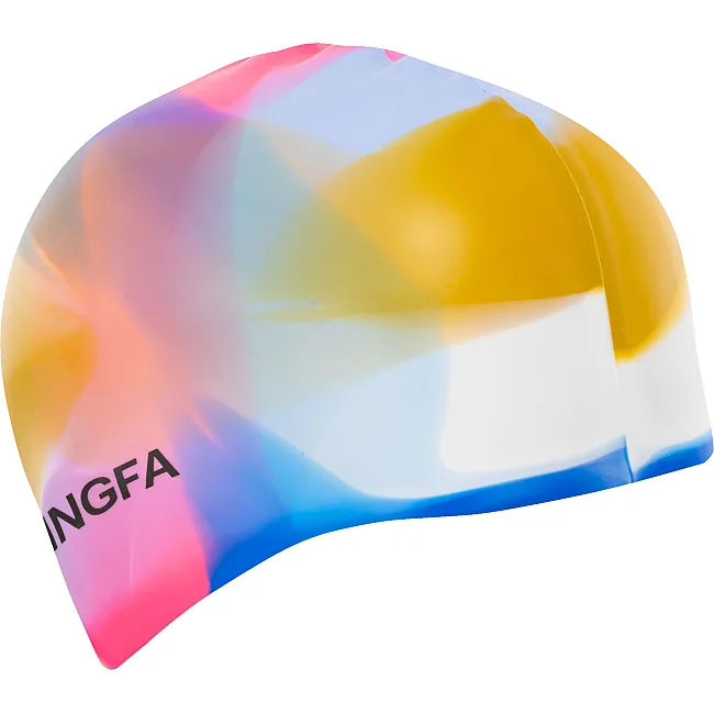 Шапочка для бассейна
 силиконовая для взрослых YINGFA CAMOUFLAGE C0065 (Синий-малиновый)