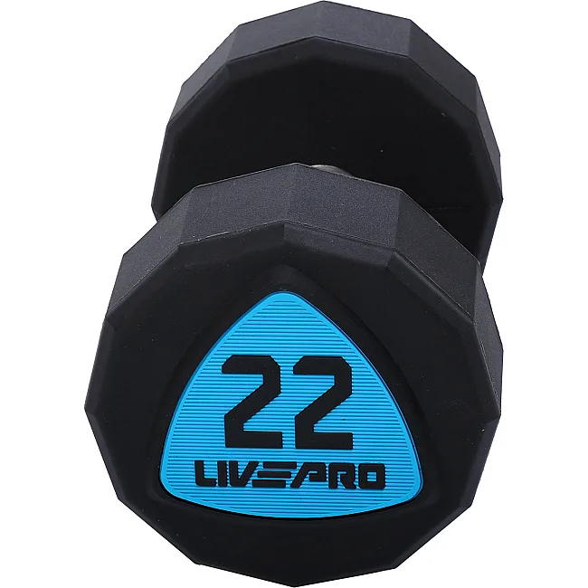 Гантелі професійні
 з поліуретановим покриттям LiveUp LP8003-22 2шт по 22кг