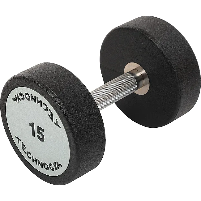 Распродажа! Гантель профессиональная с полиуретановым покрытием TECHNOGYM TG-1834-15 1шт 15кг