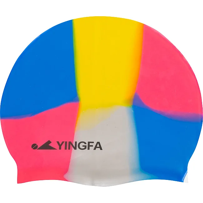 Шапочка для бассейна
 силиконовая для взрослых YINGFA CAMOUFLAGE C0065 (Синий-малиновый)