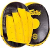 Мини-лапа боксерская изогнутая тренировочная кожа FAIRTEX BO-9483 20x17x4.5см 2штуки (Черный-желтый)