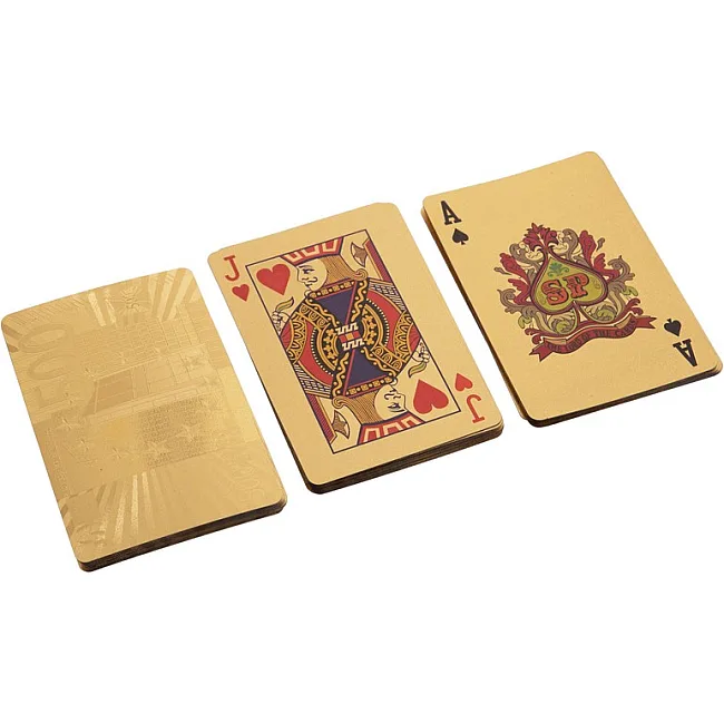 Игральные карты
 пластиковые золотые SP-SPORT
 GOLD 500 EURO IG-4567-G 54 карты
