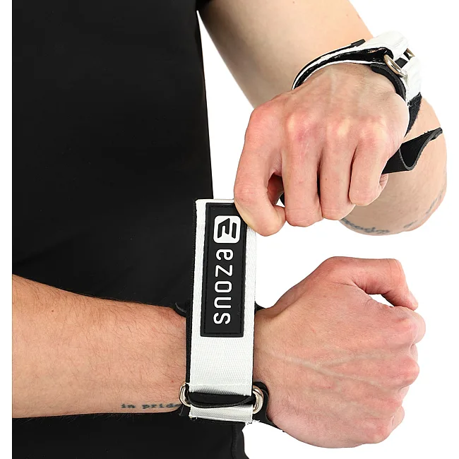 Накладки для подтягивания и тяги HAND GRIPS STRONG FRICTION EZOUS D-12 2шт (Черный-белый)