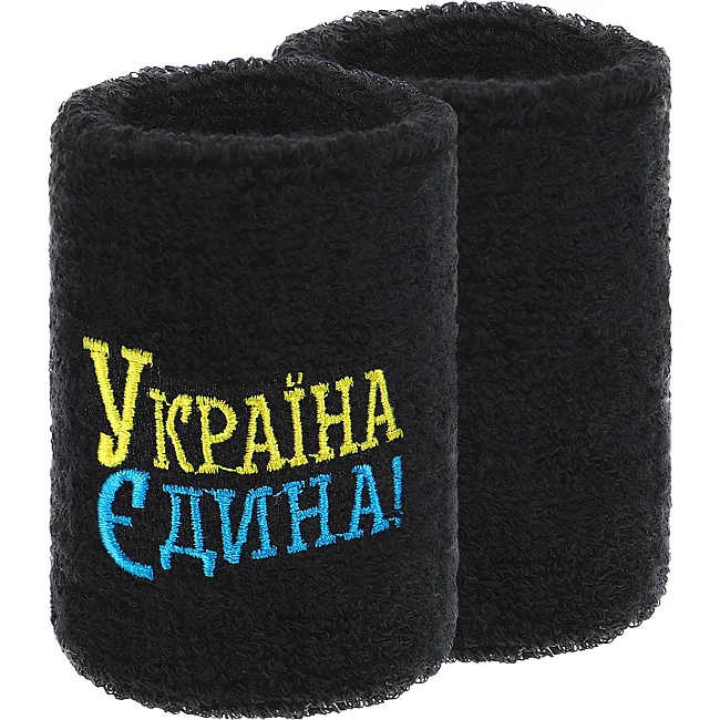Спортивний напульсник, що вбирає вологу УКРАЇНА Єдина BC-9279 1шт (Чорний)