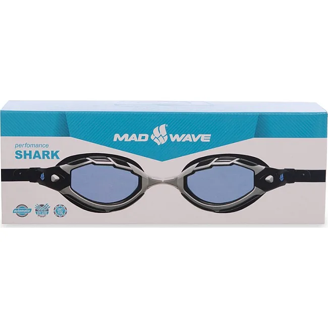 Очки для плавания взрослые MADWAVE
 SHARK M043107 (Черный)
