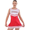 Платье для чирлидинга без рукавов SP-SPORT CO-5212 (Коралловый-белый)