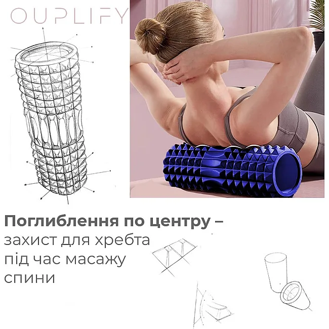 Массажный ролик (роллер) PowerPlay 4406 EVA Massage Roller Синий (45x12см.)