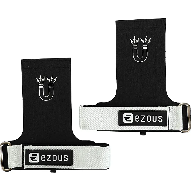 Накладки для подтягивания и тяги HAND GRIPS STRONG FRICTION EZOUS D-12 2шт (Черный-белый)