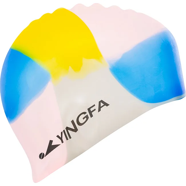 Шапочка для бассейна
 силиконовая для взрослых YINGFA CAMOUFLAGE C0065 (Синий-малиновый)