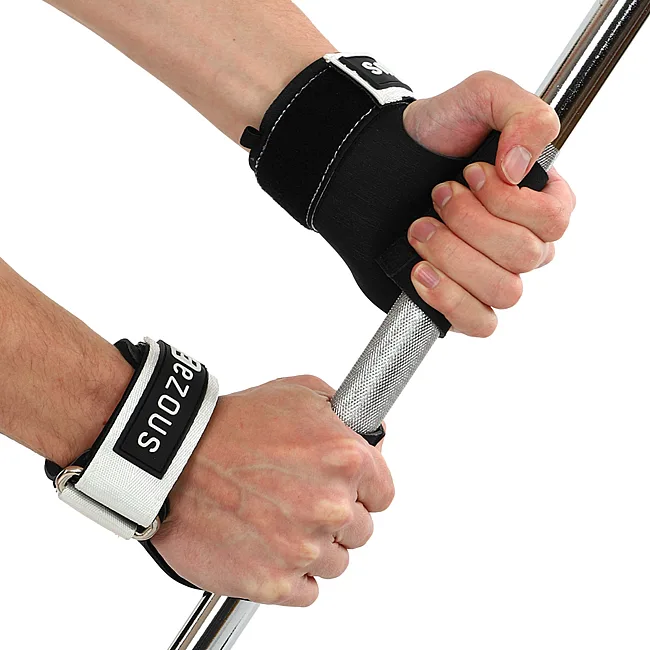 Накладки для подтягивания и тяги HAND GRIPS STRONG FRICTION EZOUS D-12 2шт (Черный-белый)