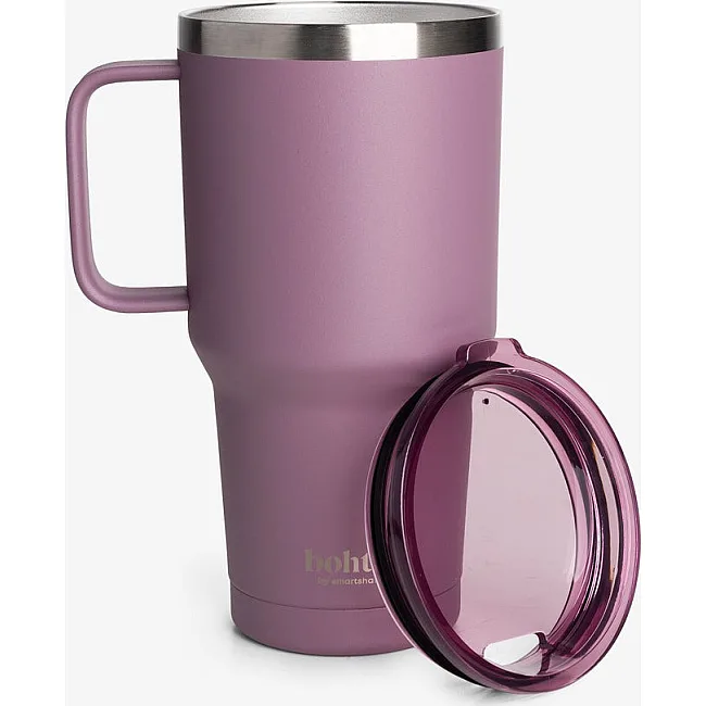 Термостакан (изолированная чашка) Bohtal с ручкой из нержавеющей стали Tumbler Plum 900 ml