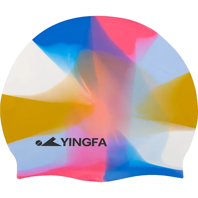 Шапочка для бассейна
 силиконовая для взрослых YINGFA CAMOUFLAGE C0065 (Синий-малиновый)