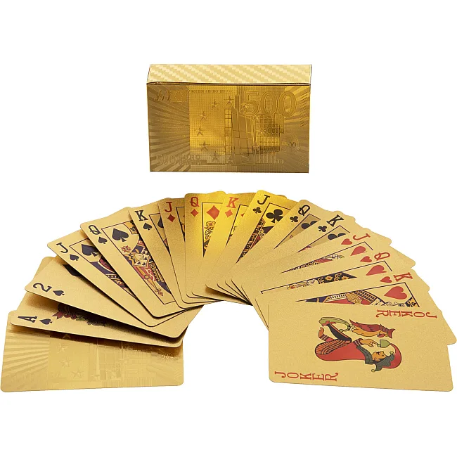 Игральные карты
 пластиковые золотые SP-SPORT
 GOLD 500 EURO IG-4567-G 54 карты