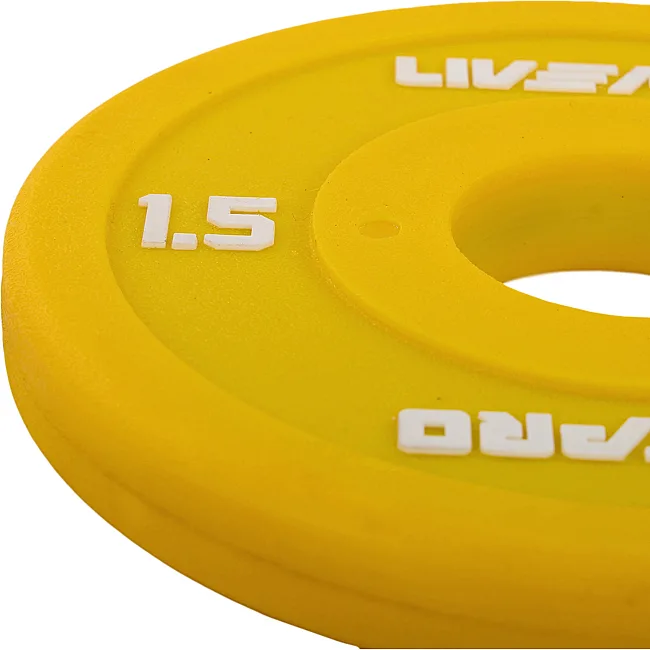 Диск для штанги полиуретановый
 LiveUp LP8028-1_5 ø50мм 1,5кг