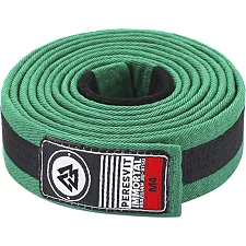 Детский пояс для кимоно БЖЖ Peresvit Green Black Stripe